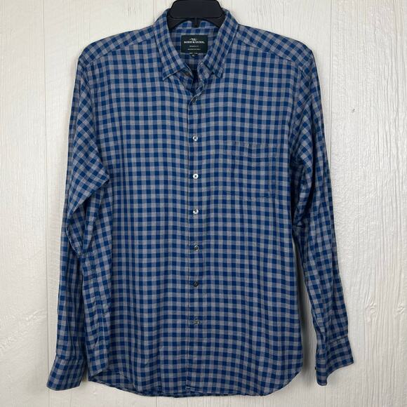 Rodd & Gunn shirt men’s XL sports fit blue check/plaid Woven in Italy - Picture 7 of 7